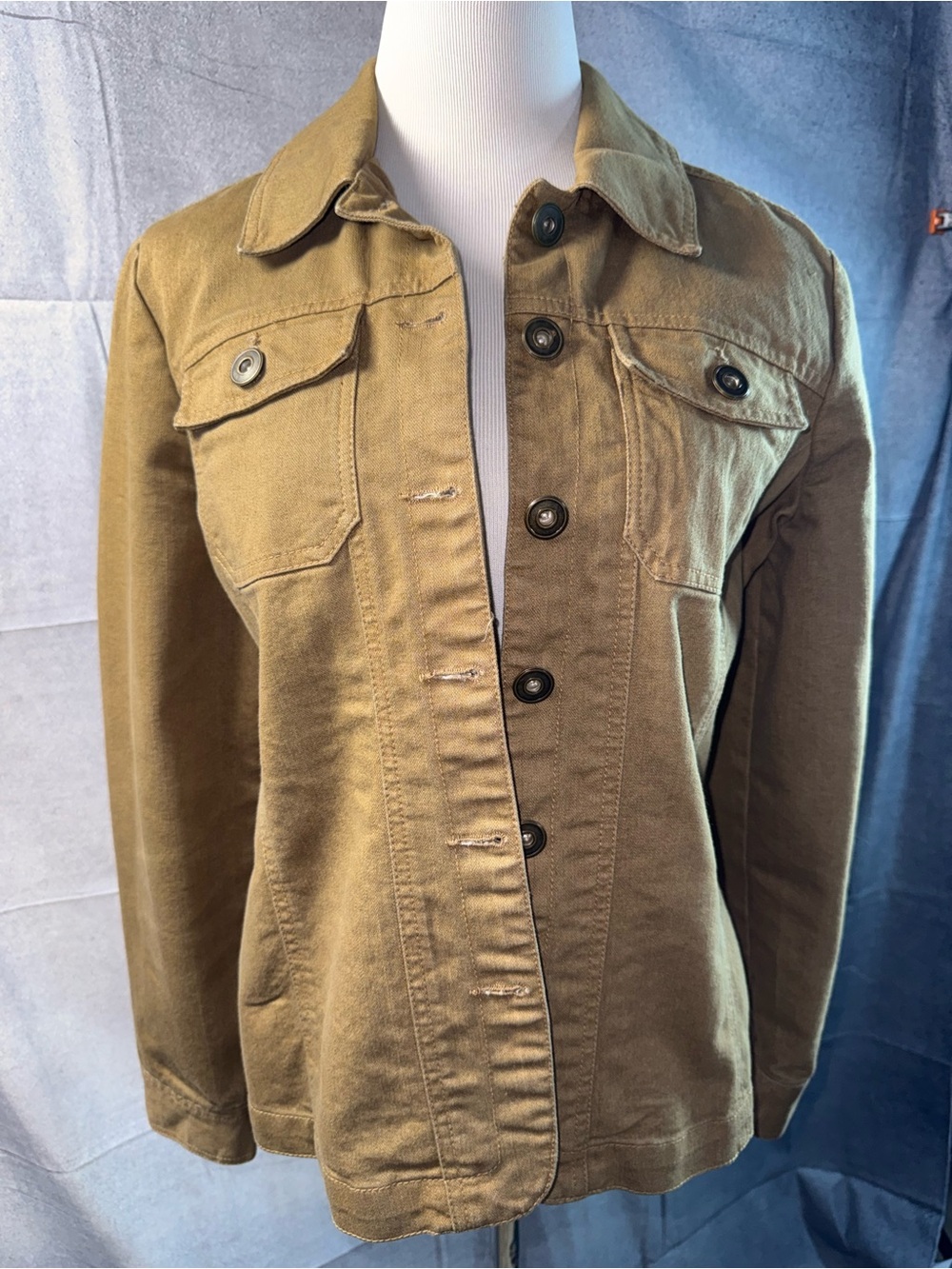 15A-Cato Olive Green Women's Jean Jacket